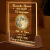 Personalized Shaped 3D LED Walnut Night Light - Anniversary Wedding Gifts For Couple - Where Our Story Began