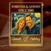 Personalized Photo Shaped 3D LED Walnut Night Light - Anniversary Wedding Gifts For Couple - Forever & Always