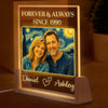 Personalized Photo Shaped 3D LED Walnut Night Light - Anniversary Wedding Gifts For Couple - Forever & Always