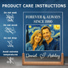 Personalized Photo Shaped 3D LED Walnut Night Light - Anniversary Wedding Gifts For Couple - Forever & Always