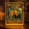 Personalized Photo Shaped 3D LED Walnut Night Light - Anniversary Wedding Gifts For Couple - Forever & Always
