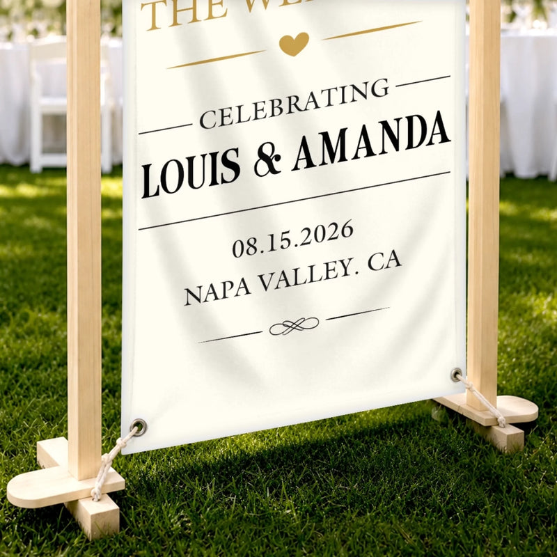 Personalized Photo Welcome Banner – Anniversary Wedding Gifts For Couple, Husband And Wife – Best Day Ever, Hands Down