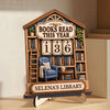 Personalized Wooden Tracker Sign – Bookish Gifts For Book Lovers, Bookworms, Readers – Read More Smile More