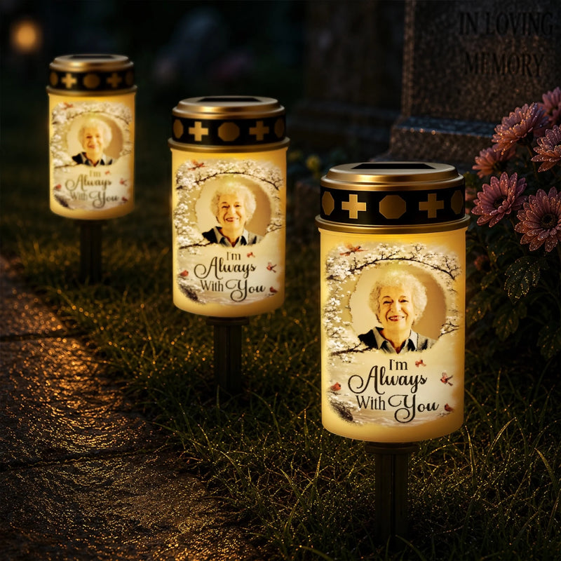 Personalized Photo Solar Stake Lights - Memorial Sympathy Gifts - Your Memory Shines On