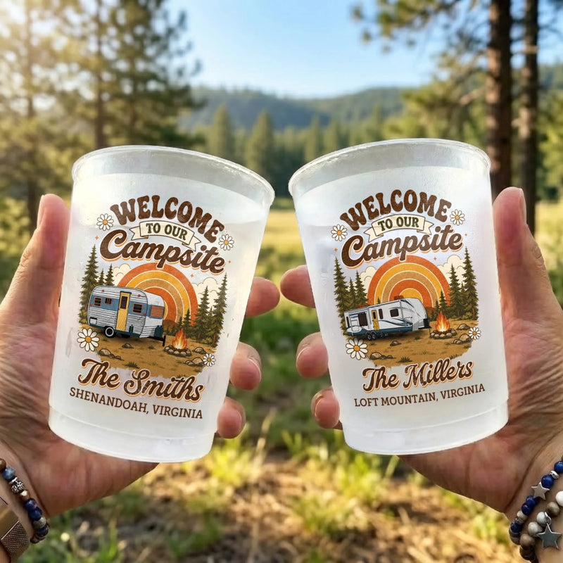 Personalized Party Cups - Summer Vacation And Travel Camping Gifts For Campers - Camp Laugh Repeat