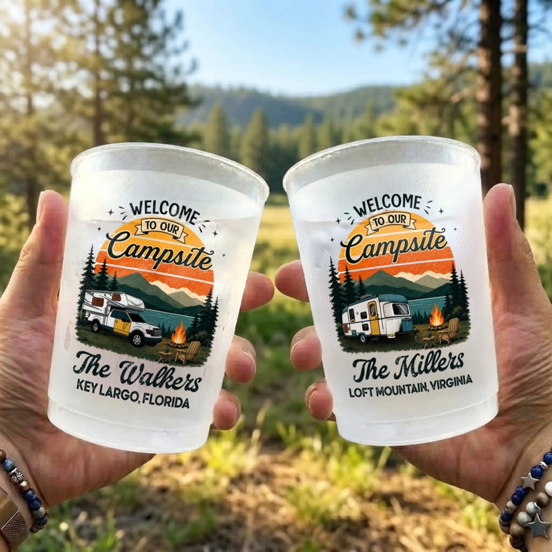 Personalized Party Cups - Summer Vacation And Travel Camping Gifts For Campers - Take Us Camping