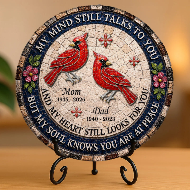 Personalized Round Shaped Stone With Stand - Memorial Sympathy Gifts - Forever In Loving Memory