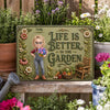 Personalized Home Decor Metal Sign - Garden Gifts For Gardeners - Life Blooms Here