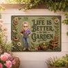 Personalized Home Decor Metal Sign - Garden Gifts For Gardeners - Life Blooms Here