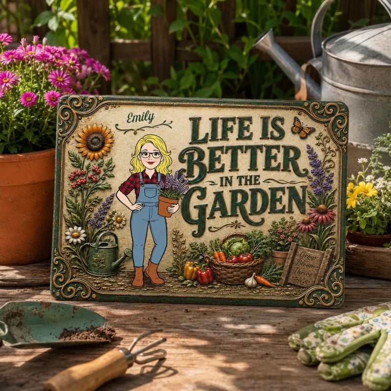 Personalized Home Decor Metal Sign - Garden Gifts For Gardeners - Bloom Every Day