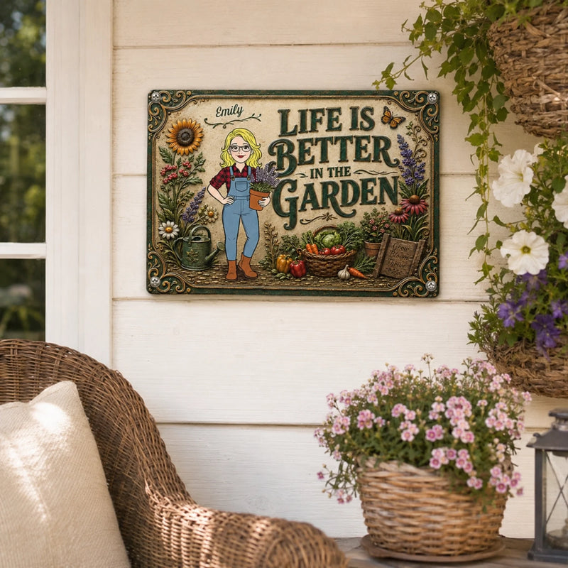 Personalized Home Decor Metal Sign - Garden Gifts For Gardeners - Bloom Every Day