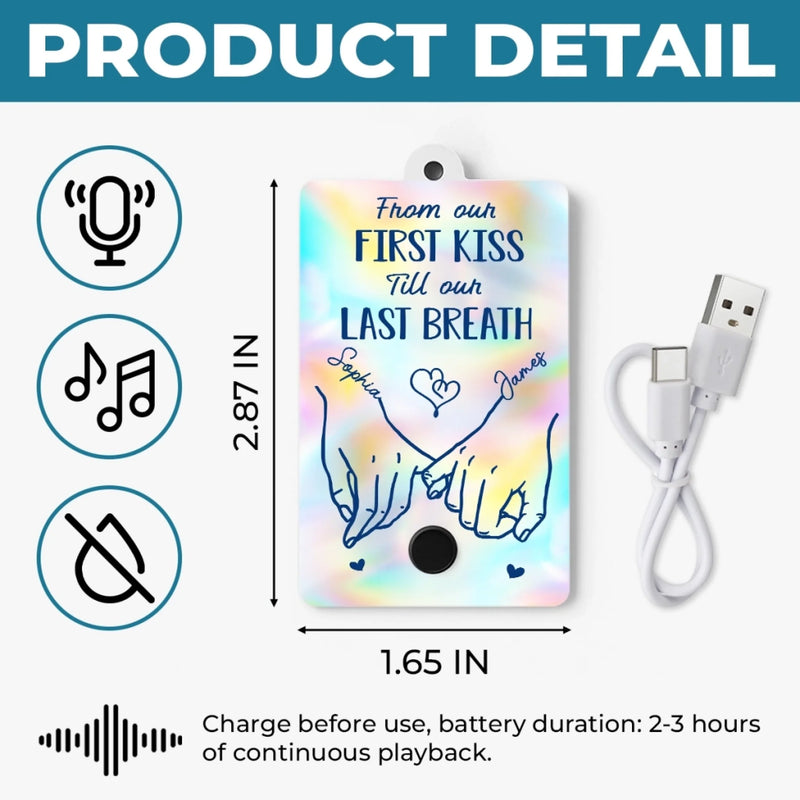Personalized Acrylic Keychain With Voice Recorder – Anniversary Wedding Gifts For Couple – Our Love, Our Journey
