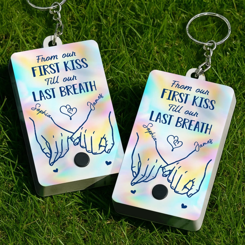 Personalized Acrylic Keychain With Voice Recorder – Anniversary Wedding Gifts For Couple – Our Love, Our Journey