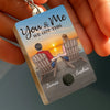 Personalized Acrylic Keychain With Voice Recorder – Anniversary Wedding Gifts For Couple – Journey Together, Sunset Forever