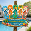 Personalized Wood Sign - Poolside, Summer Gift For Grandpa, Grandma, Family - Beach Days With Grandkids