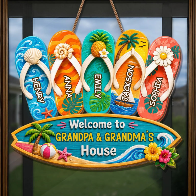 Personalized Wood Sign - Poolside, Summer Gift For Grandpa, Grandma, Family - Beach Days With Grandkids