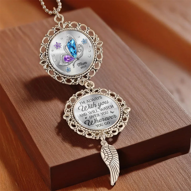 Personalized Metal Car Hanging Ornament – Sympathy Gift For Family – Connecting Love Through Memories