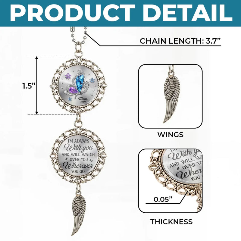 Personalized Metal Car Hanging Ornament – Sympathy Gift For Family – Connecting Love Through Memories