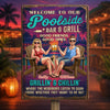 Personalized Home Decor Metal Sign – Anniversary, Poolside, Summer Gift For Couple – Naval Home Sweet Home