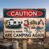 Personalized Home Decor Metal Sign – Camping Gift For Campers, Couple – Living Our Best Retro Summer Life