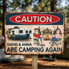 Personalized Home Decor Metal Sign – Camping Gift For Campers, Couple – Living Our Best Retro Summer Life