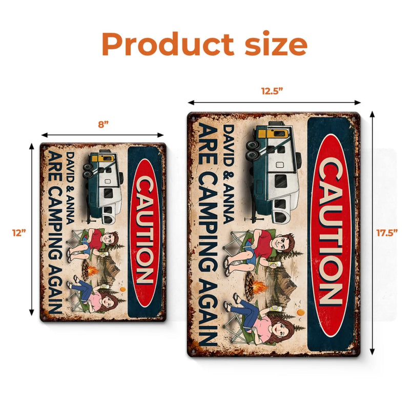 Personalized Home Decor Metal Sign – Camping Gift For Campers, Couple – Living Our Best Retro Summer Life