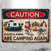 Personalized Home Decor Metal Sign – Camping Gift For Campers, Couple – Living Our Best Retro Summer Life