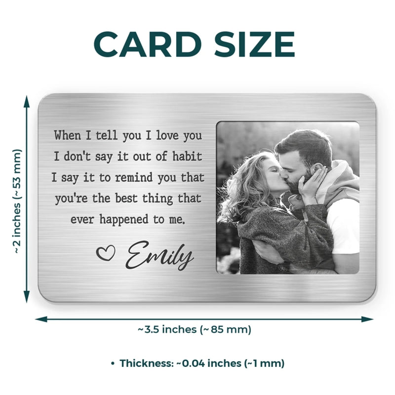 Personalized Photo Aluminum Wallet Card - Wedding Anniversary Gift For Couple - Every Love Story Is Beautiful, But Ours Is My Favorite
