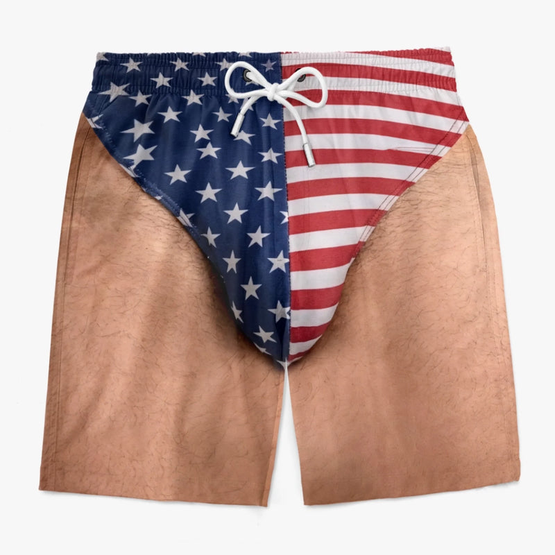 Personalized Men Swim Trunks – Funny Patriotic Summer Gift For Men – Freedom And Chill