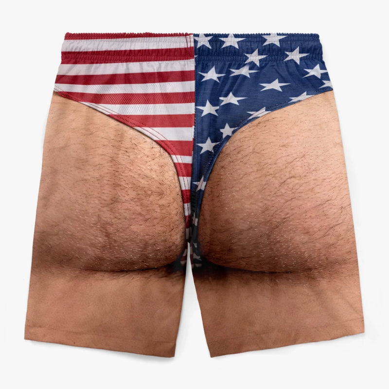Personalized Men Swim Trunks – Funny Patriotic Summer Gift For Men – Freedom And Chill