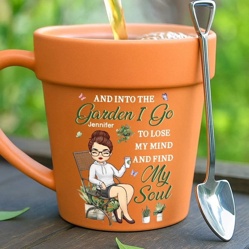 Personalized Plant Pot Ceramic Mug – Garden Gifts For Gardeners – Lose Your Mind, Find Your Soul