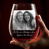 Personalized Photo Wine Glass – Gifts For Women, Besties, Sisters, BFF – Wine A Little Laugh A Lot