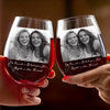 Personalized Photo Wine Glass – Gifts For Women, Besties, Sisters, BFF – Wine A Little Laugh A Lot