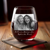 Personalized Photo Wine Glass – Gifts For Women, Besties, Sisters, BFF – Wine A Little Laugh A Lot
