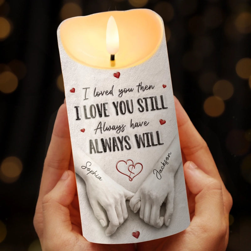 Personalized LED Candle - Anniversary Wedding Gifts For Couple - Love Feels Safe With You
