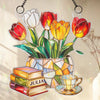 Personalized Window Hanging Suncatcher Ornament - Bookish Gifts For Book Lovers, Bookworms, Readers - Reading In Full Bloom