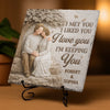 Personalized Square Shaped Stone With Stand - Anniversary Wedding Gifts For Couple - Our Love Feels Steady