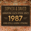 Personalized Home Decor Metal Sign – Wedding Anniversary Gift For Couple – Still Annoying Each Other