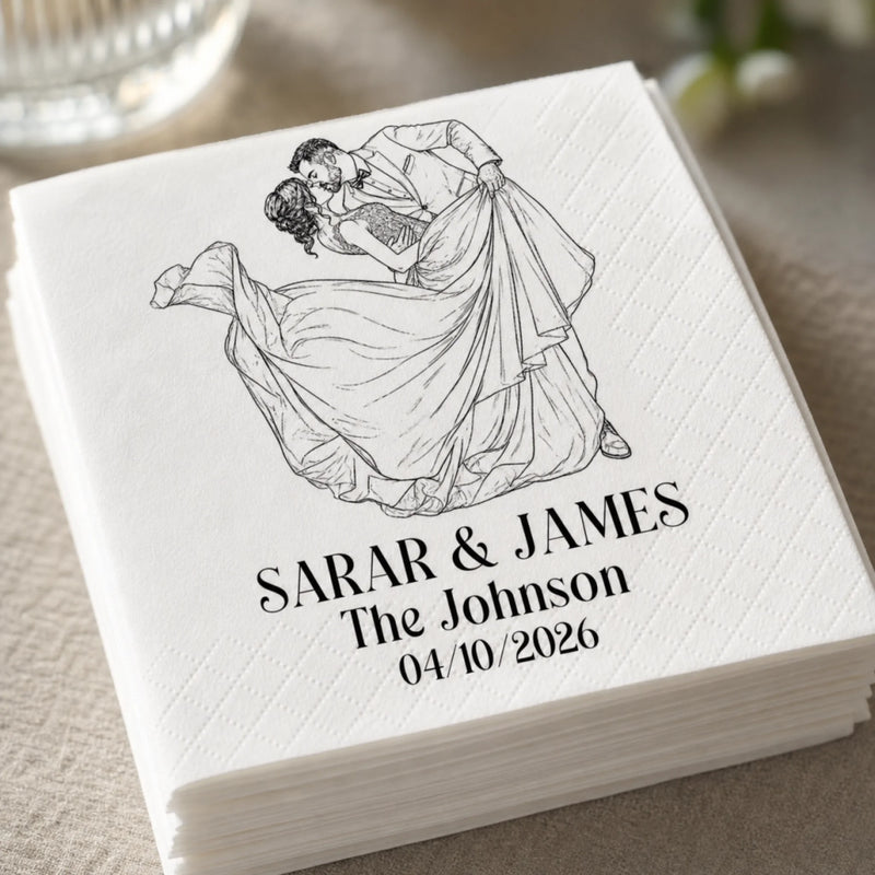 Personalized Photo Cocktail Napkins – Wedding Anniversary Gift For Couple – Celebrating Our Beautiful Years