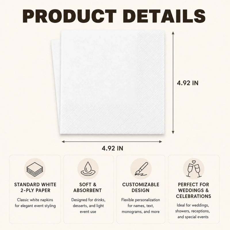 Personalized Photo Cocktail Napkins – Wedding Anniversary Gift For Couple – Celebrating Our Beautiful Years