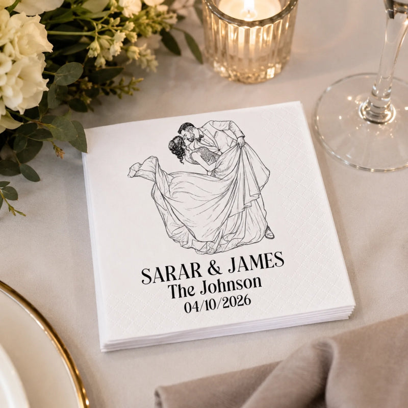 Personalized Photo Cocktail Napkins – Wedding Anniversary Gift For Couple – Celebrating Our Beautiful Years