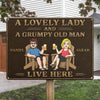 Personalized Home Decor Metal Sign – Wedding Anniversary Gift For Couple – A Sweet Lady & A Grumpy Old Man