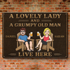 Personalized Home Decor Metal Sign – Wedding Anniversary Gift For Couple – A Sweet Lady & A Grumpy Old Man