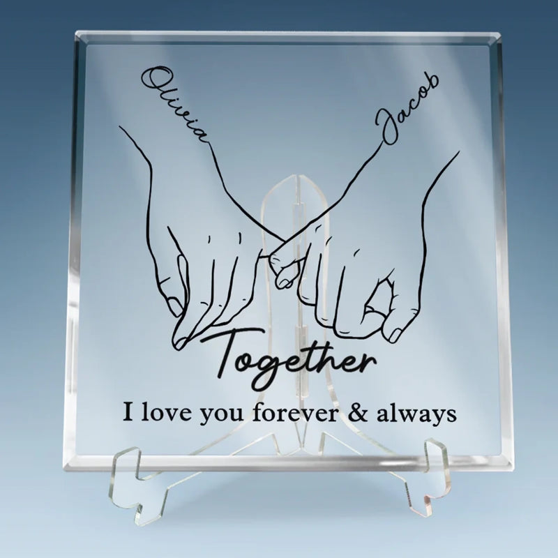 Personalized Square Shaped Acrylic Plaque - Wedding Anniversary Gift For Couple - Together We Find Balance