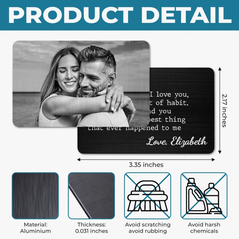Personalized Photo Metal Wallet Card - Wedding Anniversary Gift For Couple - You Make Everything Softer