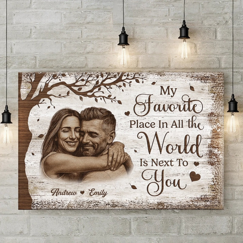 Personalized Photo Horizontal Canvas - Wedding Anniversary Gift  For Couple - You Are My Peace