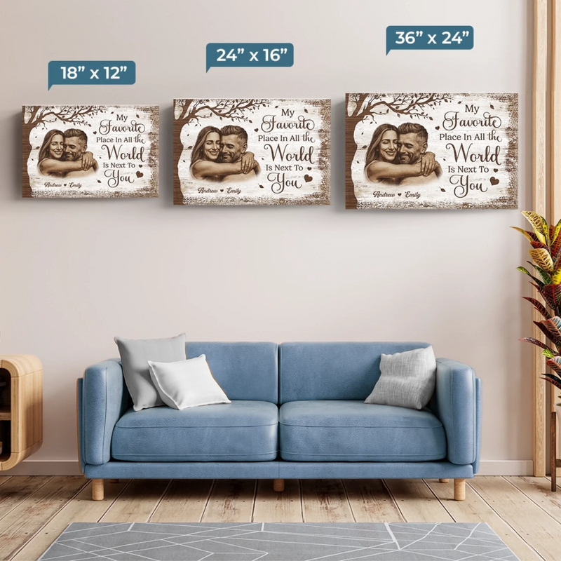 Personalized Photo Horizontal Canvas - Wedding Anniversary Gift  For Couple - You Are My Peace