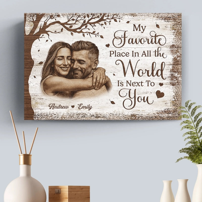 Personalized Photo Horizontal Canvas - Wedding Anniversary Gift  For Couple - You Are My Peace