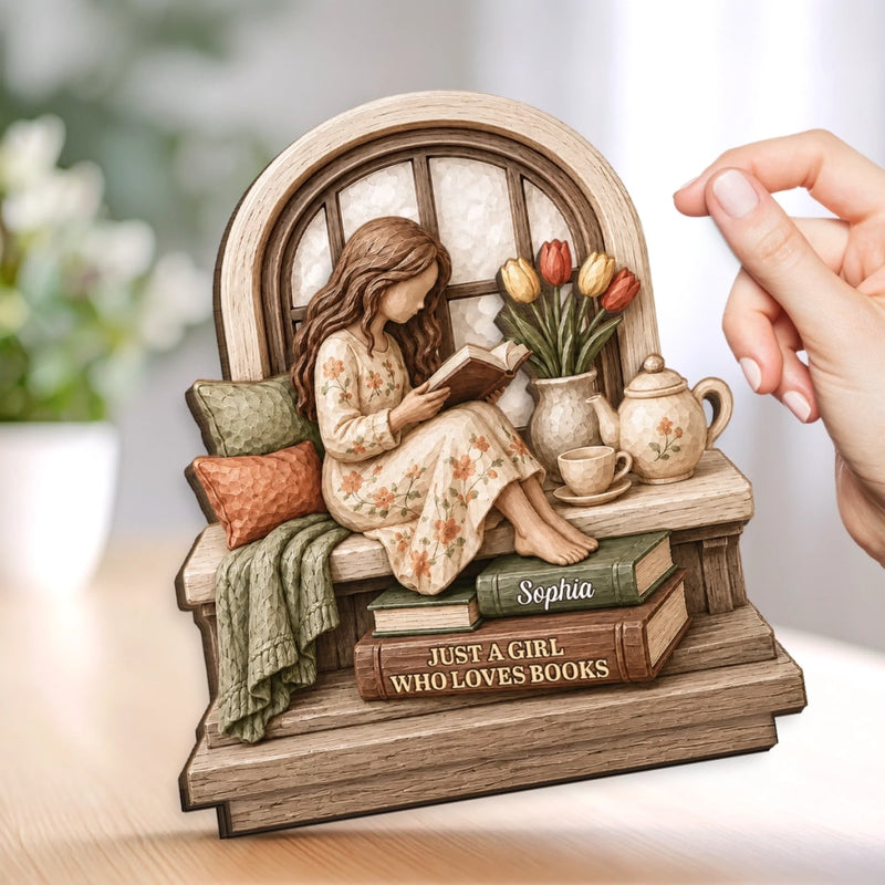 Personalized 2-Layered Wooden Plaque - Gifts For Book Lovers, Bookworms, Readers - Lost Between the Pages