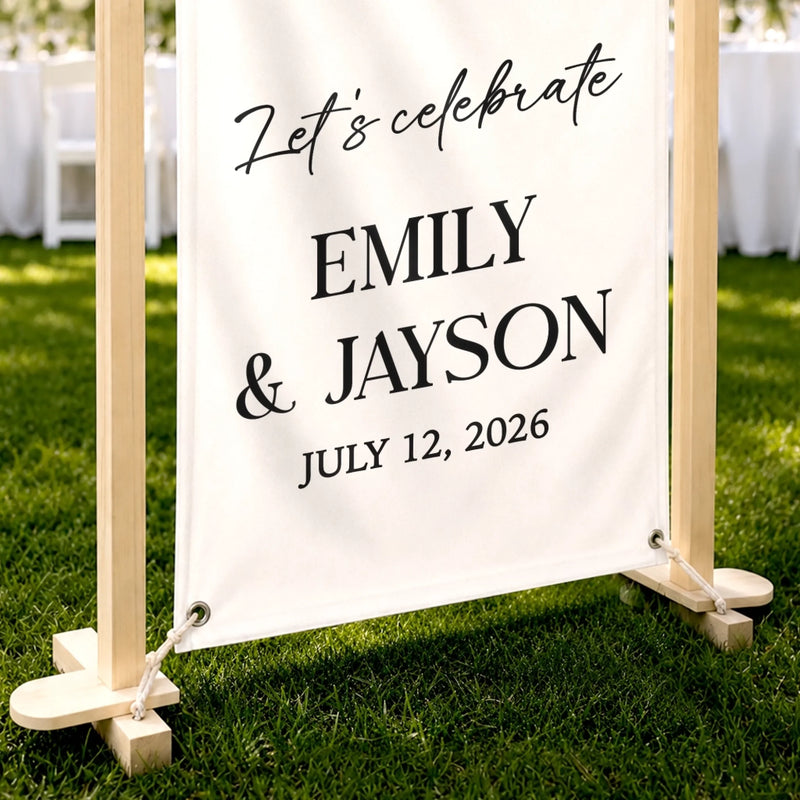 Personalized Welcome Banner – Anniversary Wedding Gifts For Couple, Husband And Wife – Laughter & Happily Ever After